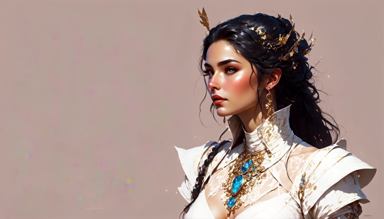 Sorceress in Video Game Style Armor