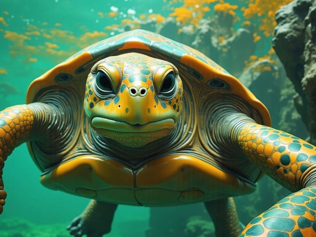 Tropical Island Goddess in Golden-Brown Sepia