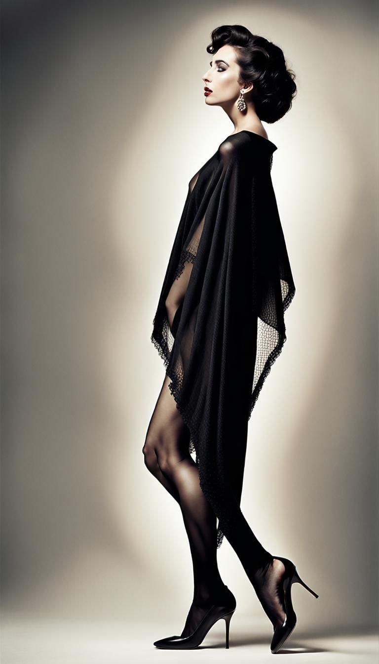 Elizabeth Taylor in Poncho: High-Fashion Portrait