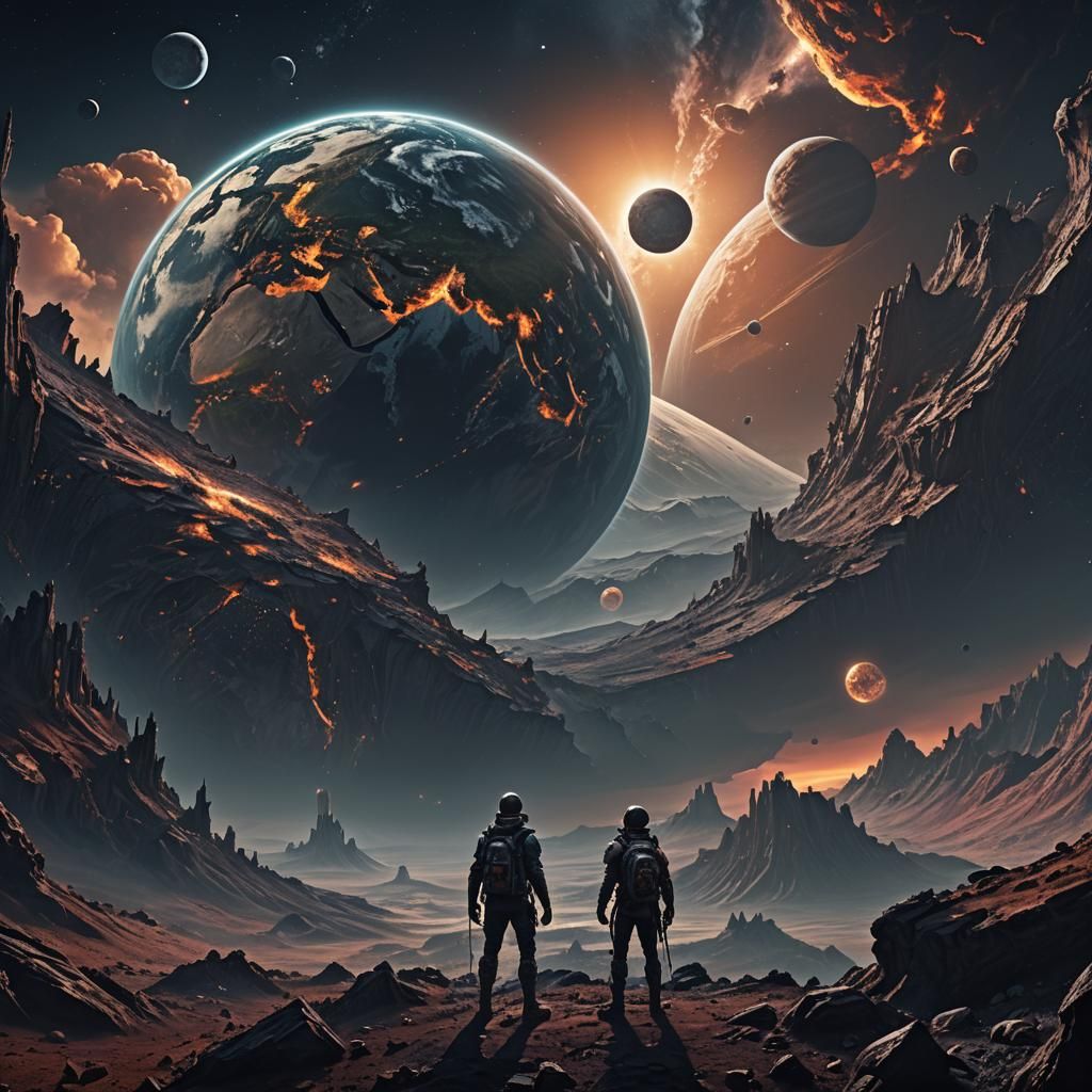 Earth Glimpse: Fantastical Matte Painting in Deep Color