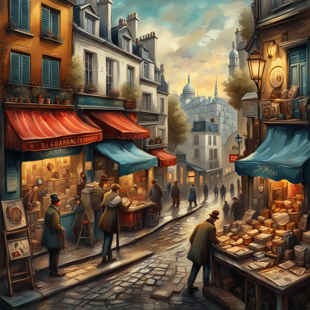 Montmartre Artists: A Vintage Mixed Media Fantasy