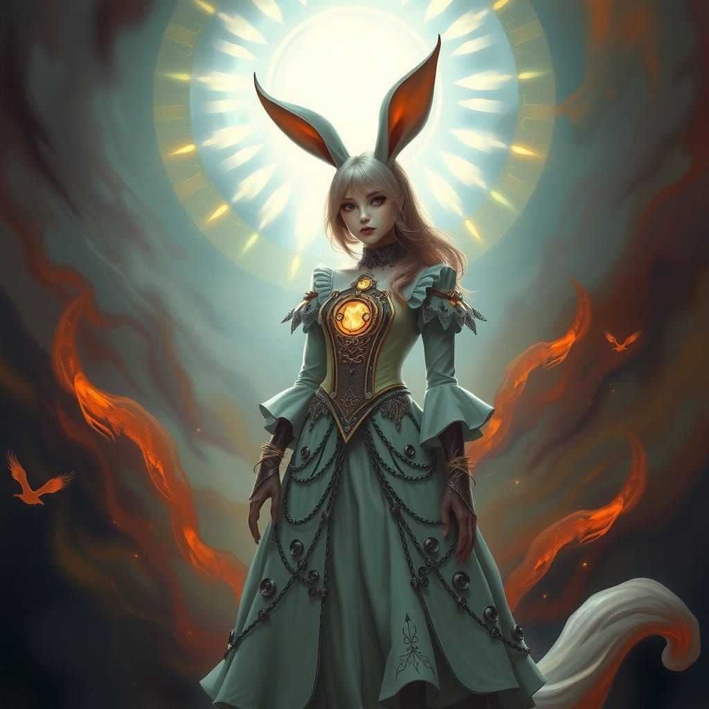 Ethereal Guardian of Resonance in Shimmering Portal