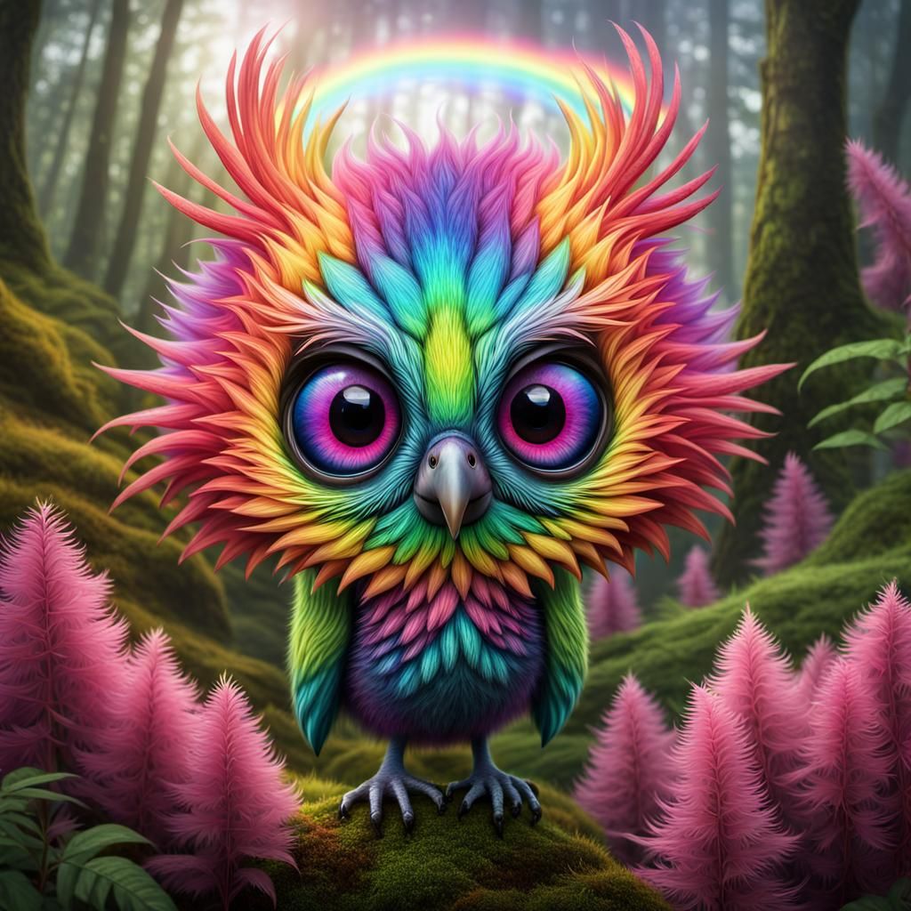 Adorable Rainbow Bird with Beautiful Eyes