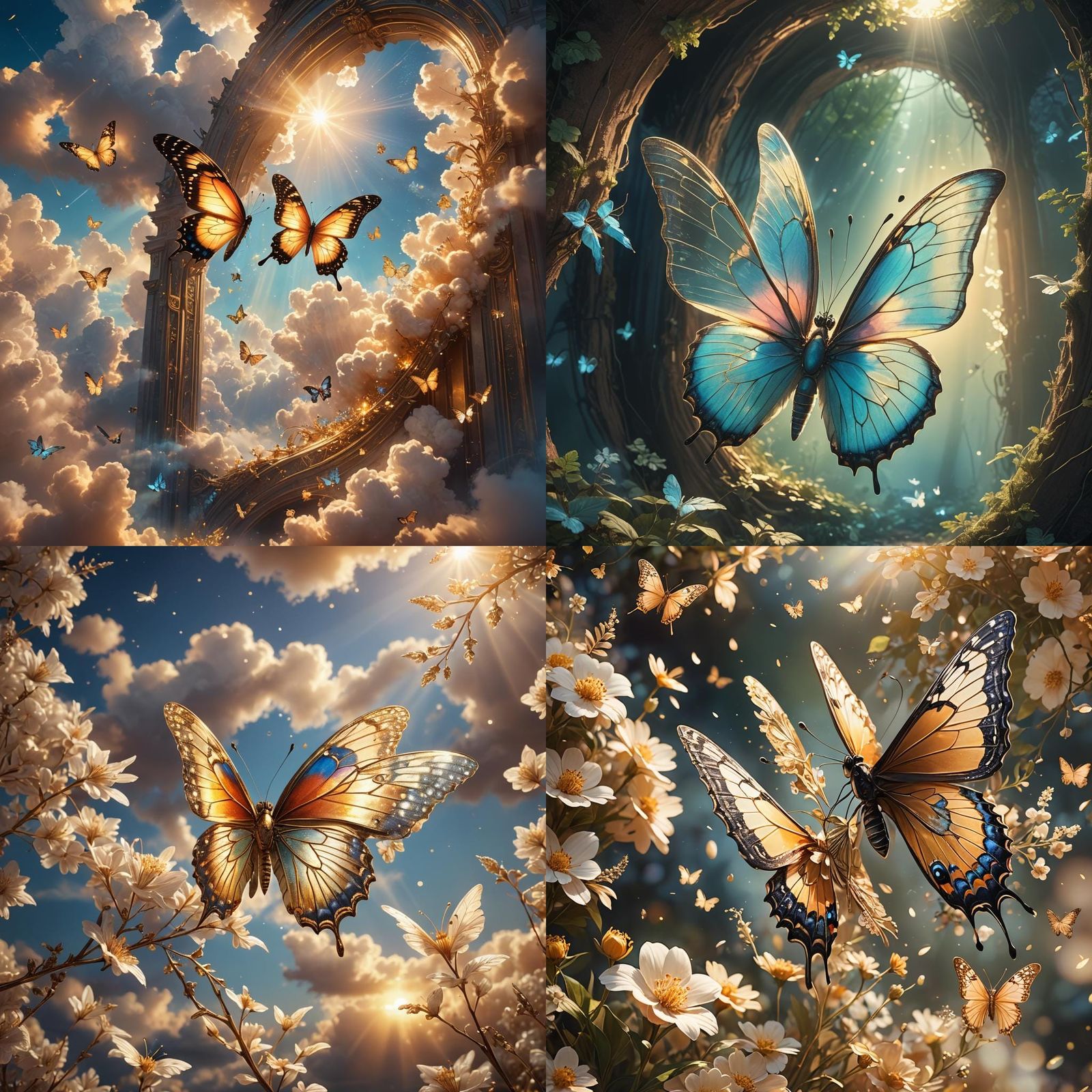 Fantastical Butterfly Matte Painting in Deep Color