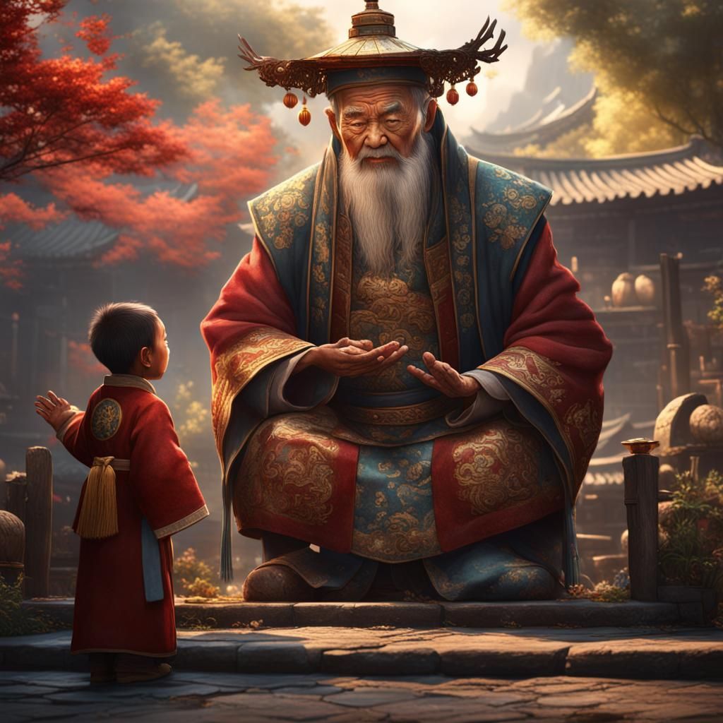 Blessing Ceremony: Detailed Matte Painting in 8K