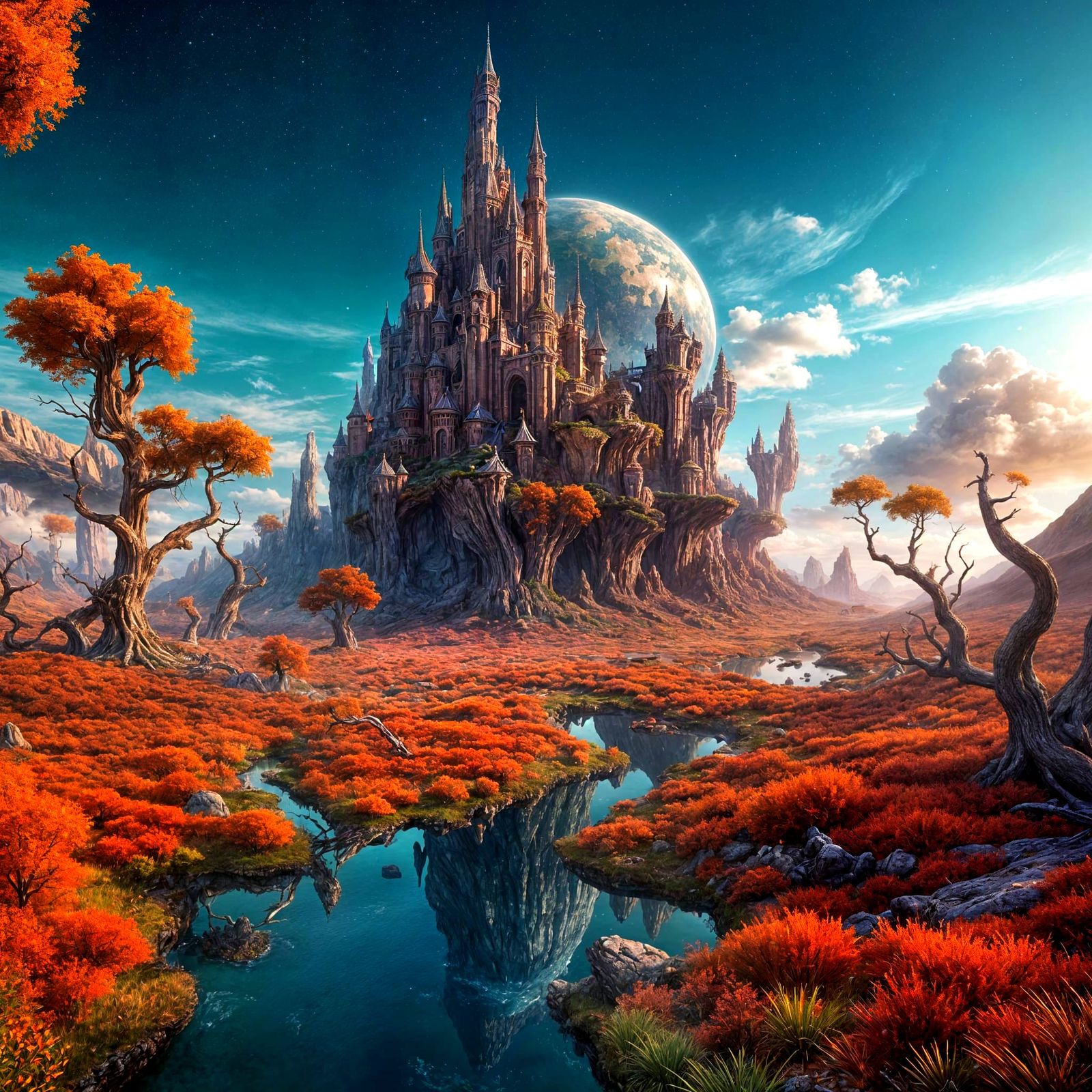 Surreal Landscape in Detailed Matte Painting Style