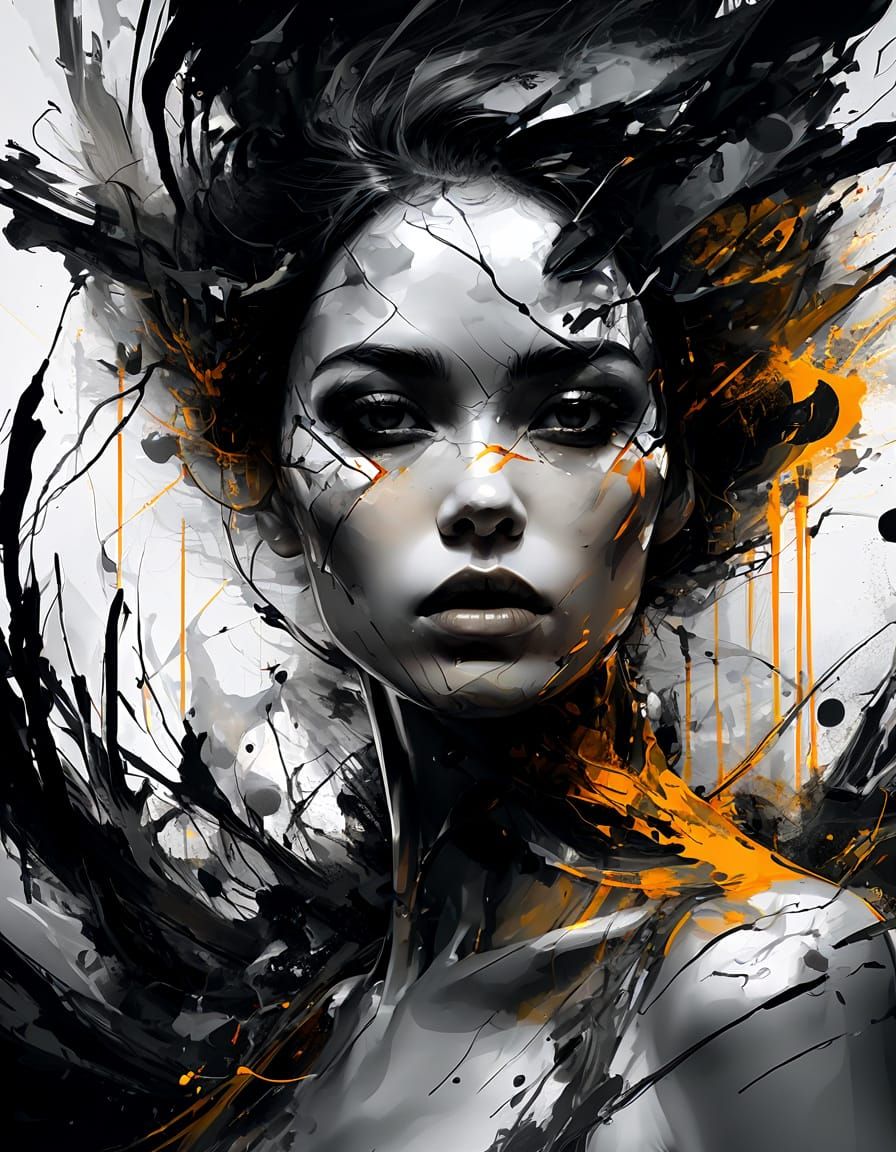 Chaotic Mind Portrait in Surreal Style