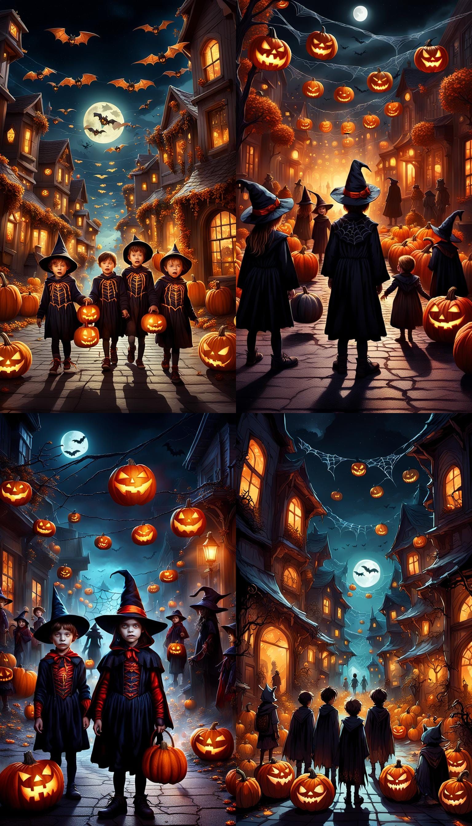 Halloween Night Gathering: A Matte Painting