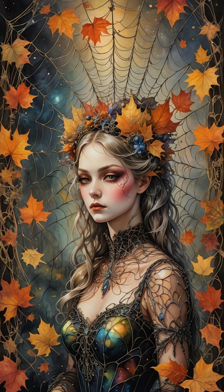 Autumn Dreamer in Masquerade, Surreal Rayograph Style