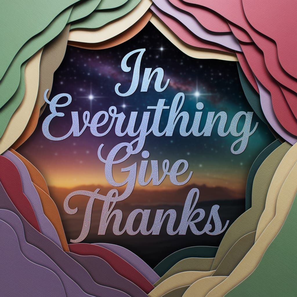 Mixed-Media Collage: "In Everything Give Thanks" in Fall Col...