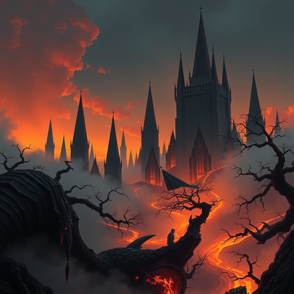 Gothic Underworld: Spires and Fiery Rivers