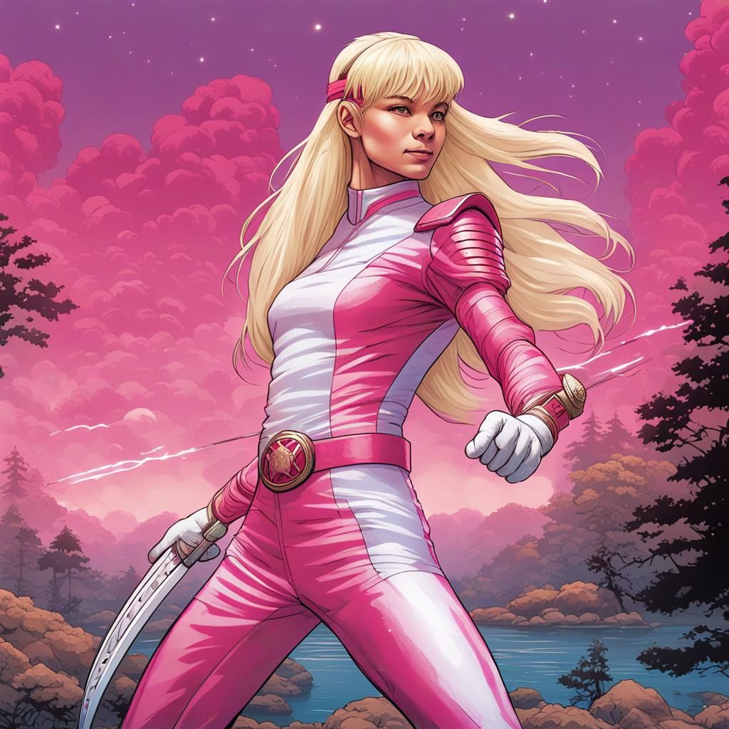 Albino Alligator Woman in Power Ranger Jumpsuit