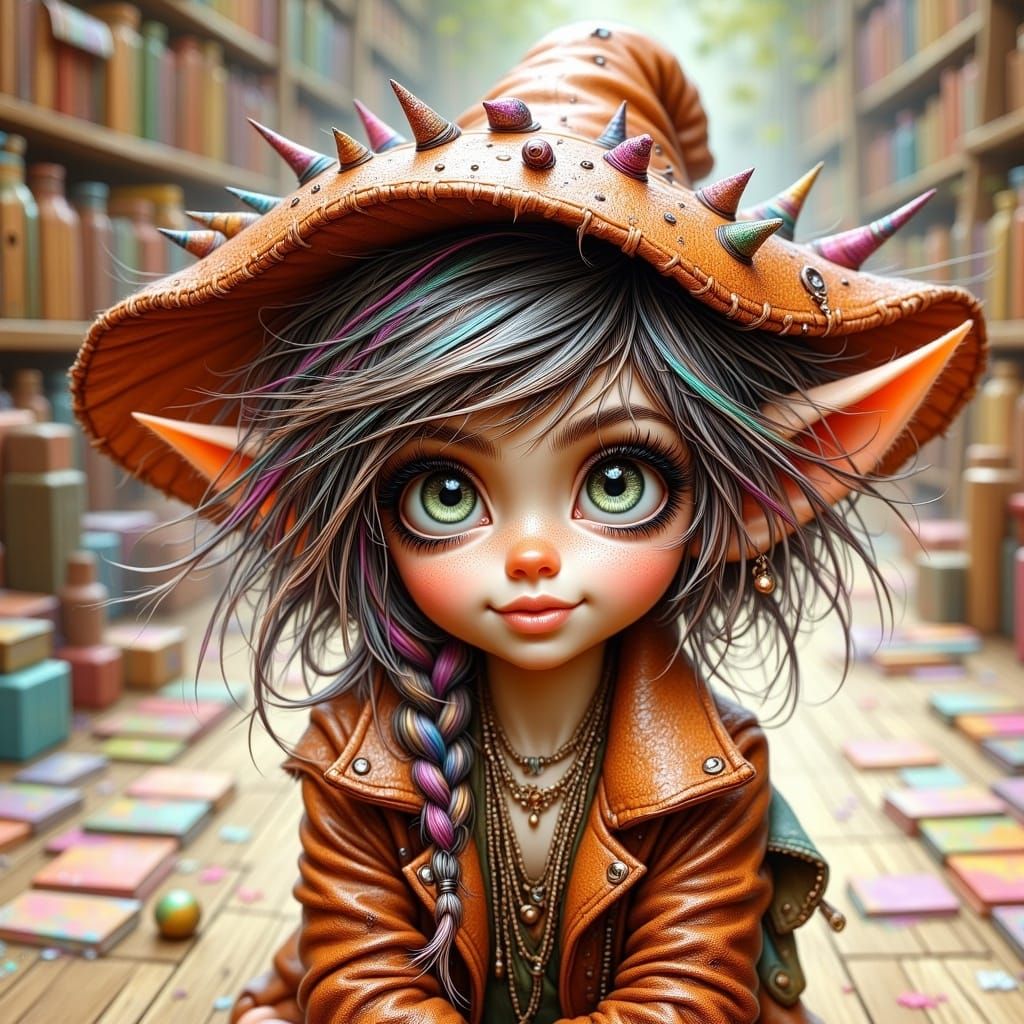 Mini Leather Jacket on Mushroom with Pixie Dust