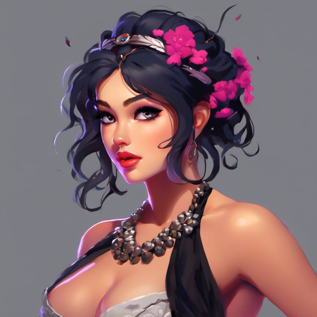 Muscular Tomboy in Anime Style with Dynamic Lighting