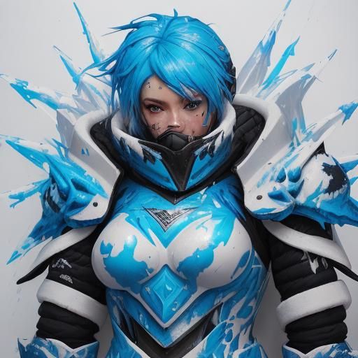 Ice Armor in Graffiti Street Art Style