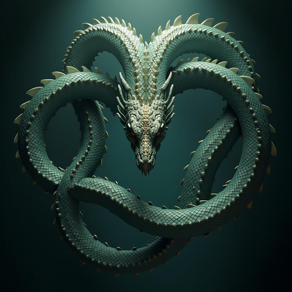 Three-Eyed Dragon Surrounded by Magic Circle