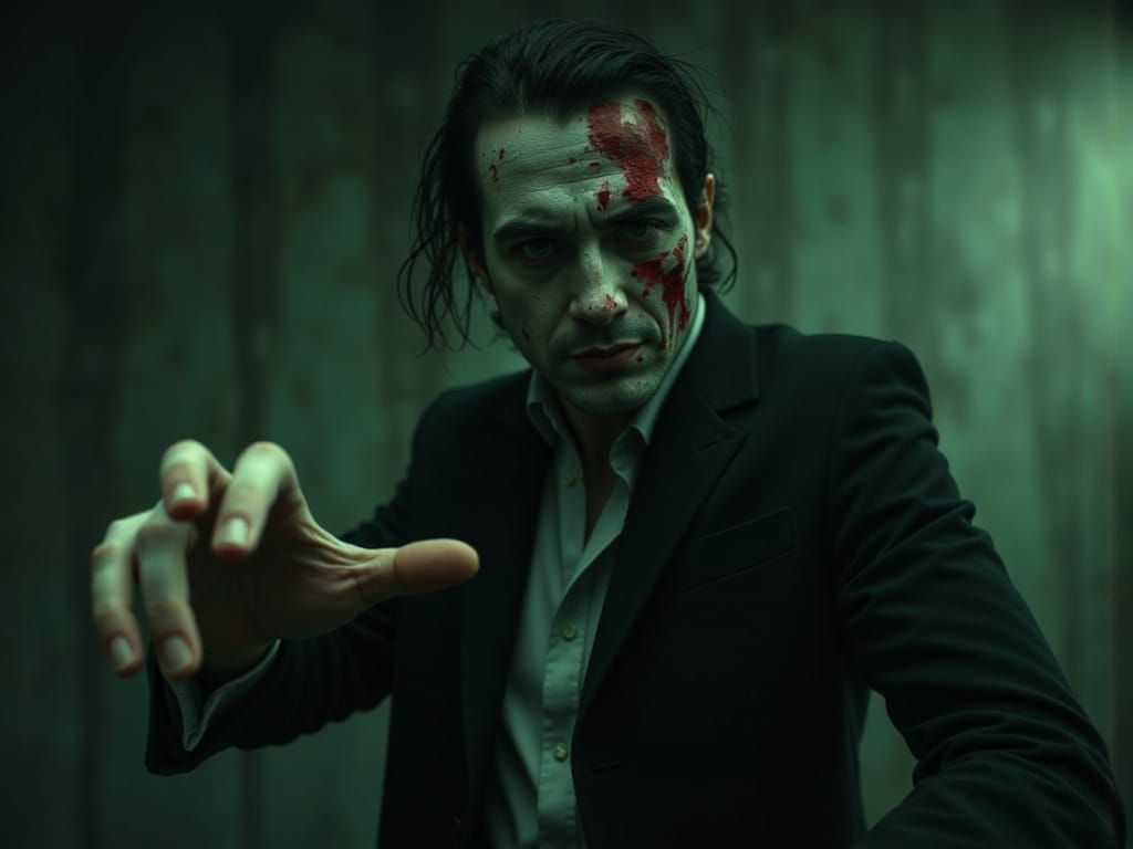 Mysterious Vampire Beckons With Hypnotic Green Eyes