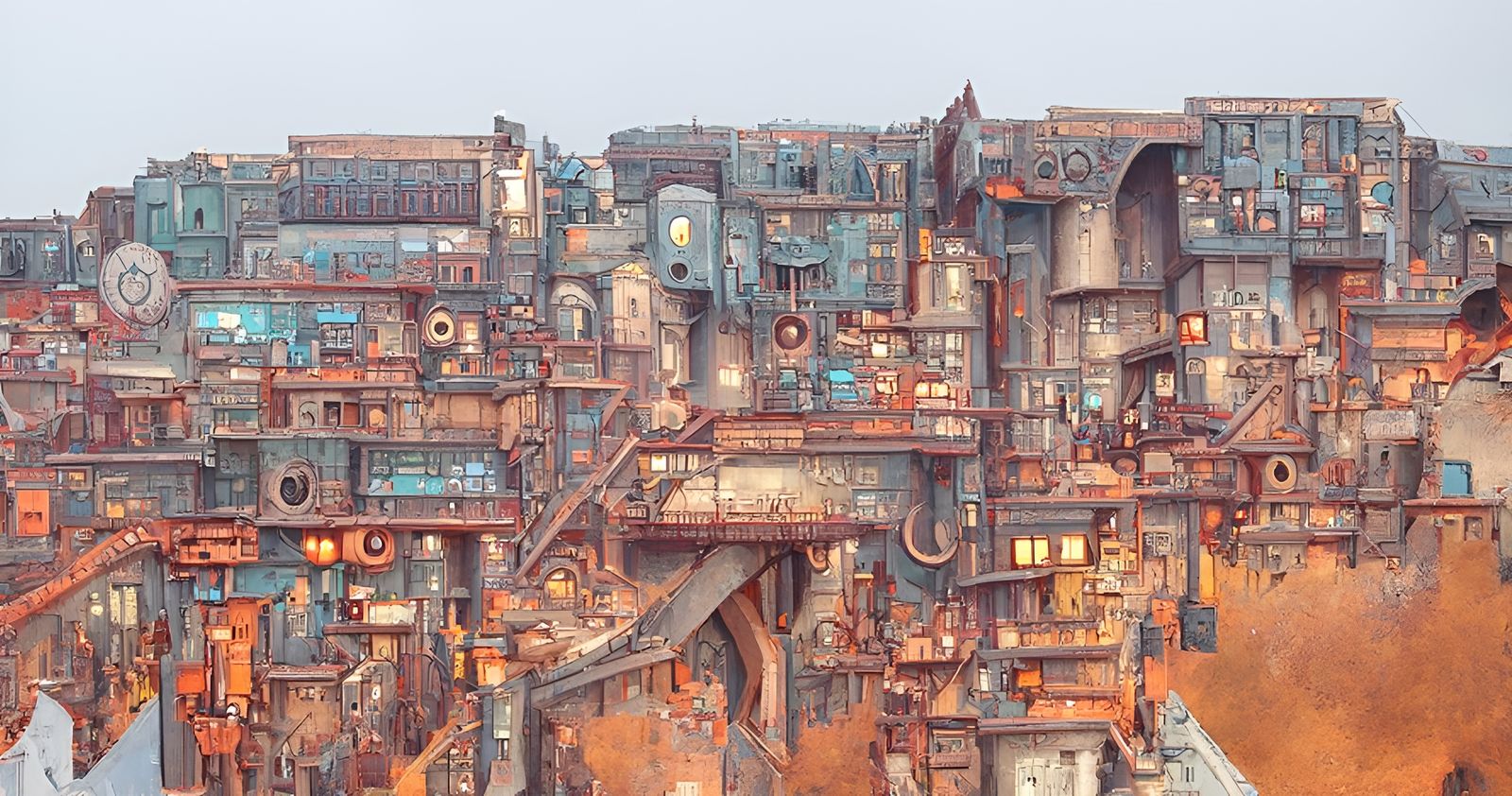 Dystopian Industrial Cityscape by Moebius and Simonetti