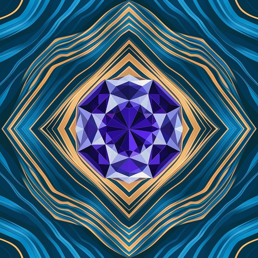 Caribbean Gold Glowing Sapphire Abstract Texture