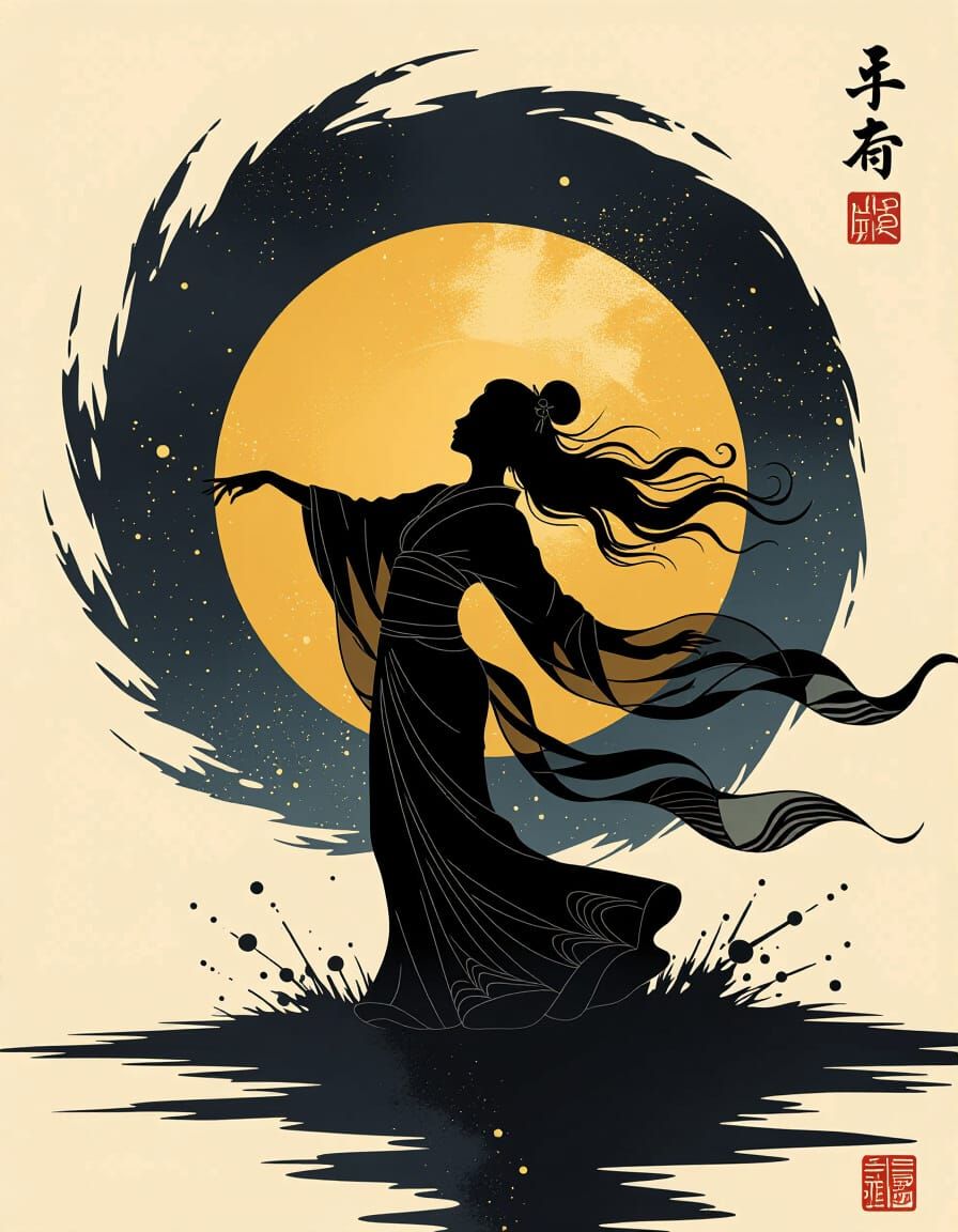 Storm Nymph in Minimalist Abstract Style