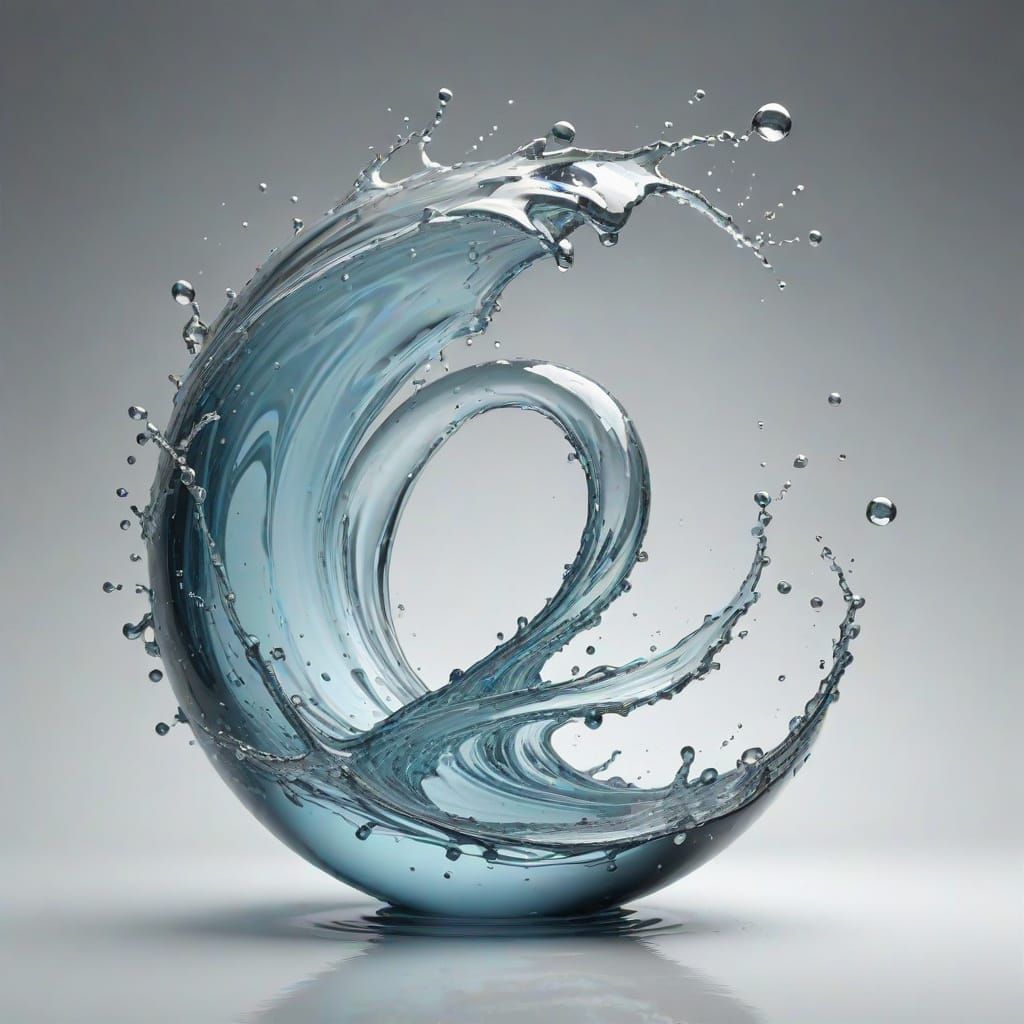 Dystopian Water Sculpture in Photorealistic Style