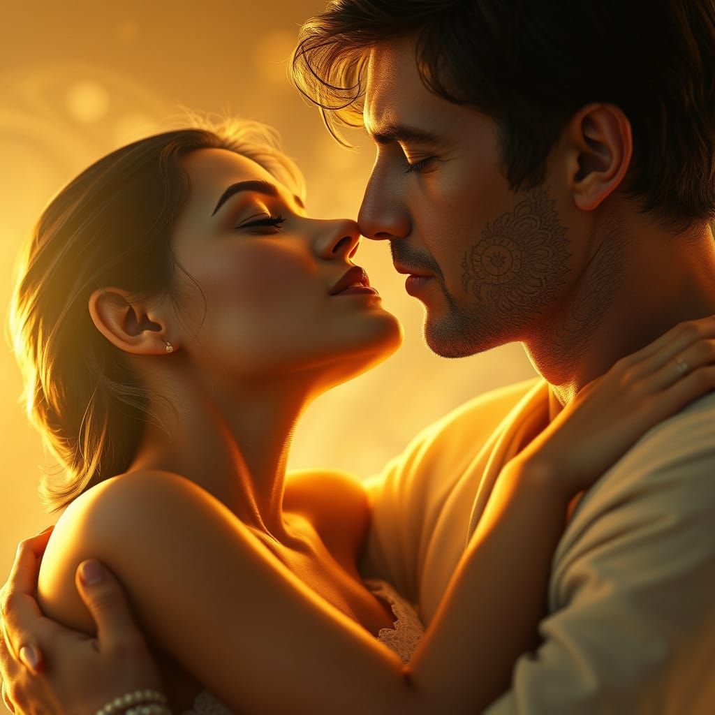 Tender Moment in Warm Golden Light