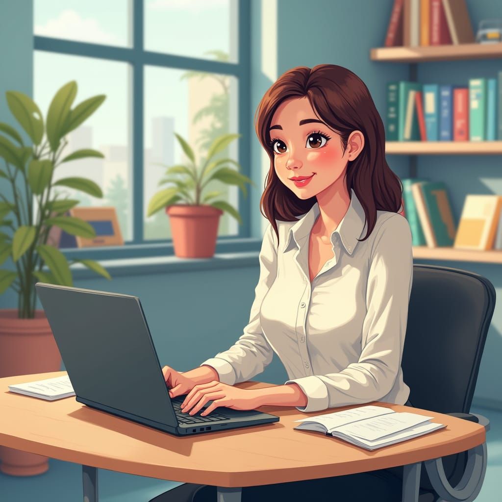 Young Professional in Vibrant Digital Art Classroom