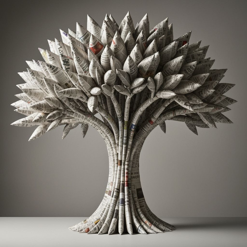 Newspaper Tree: An Intricate Paper Sculpture