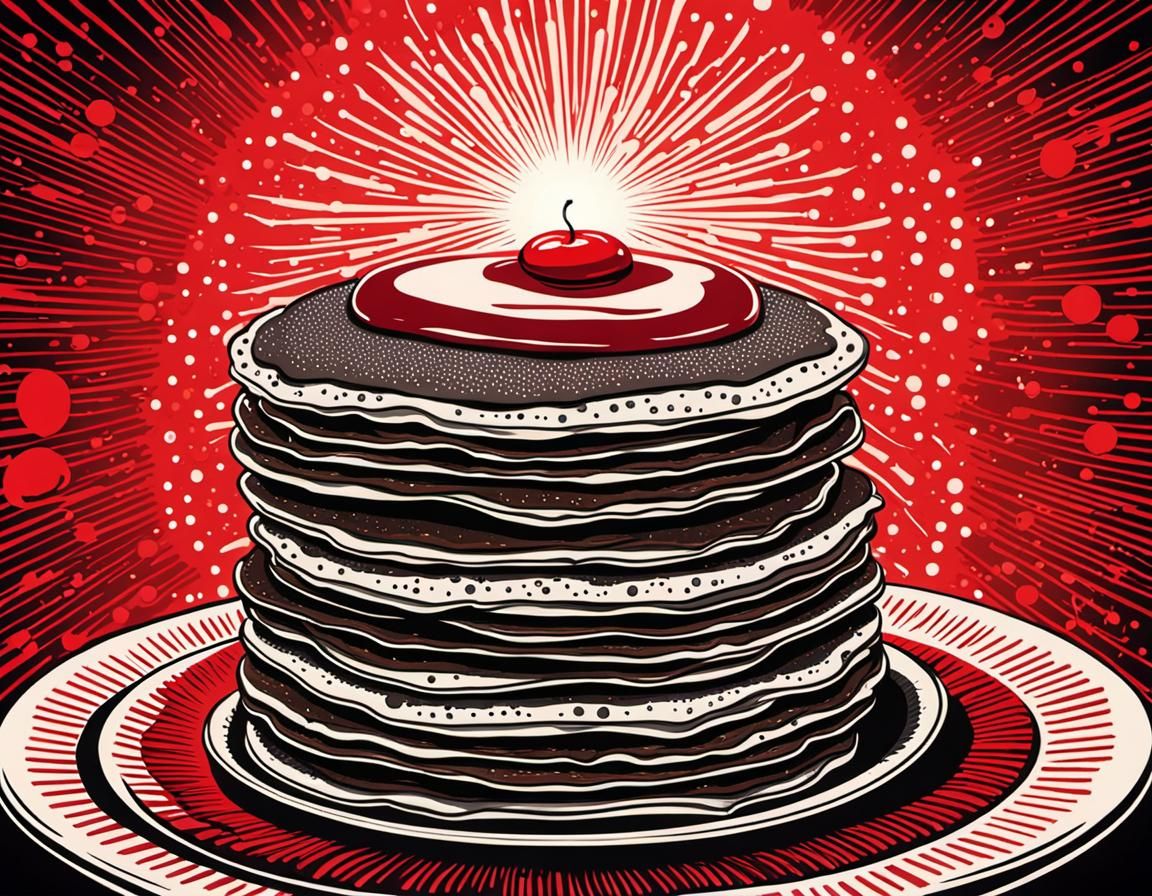 Soularpunk Rotogravure Lithograph with Red Radial Vectors