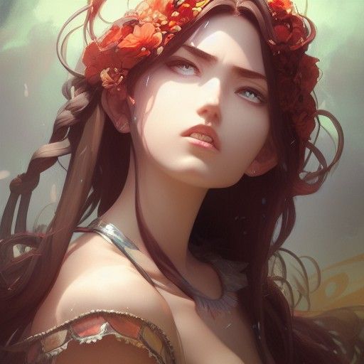 Stoick the Vast Kissing Anime Girl in Ornate Style