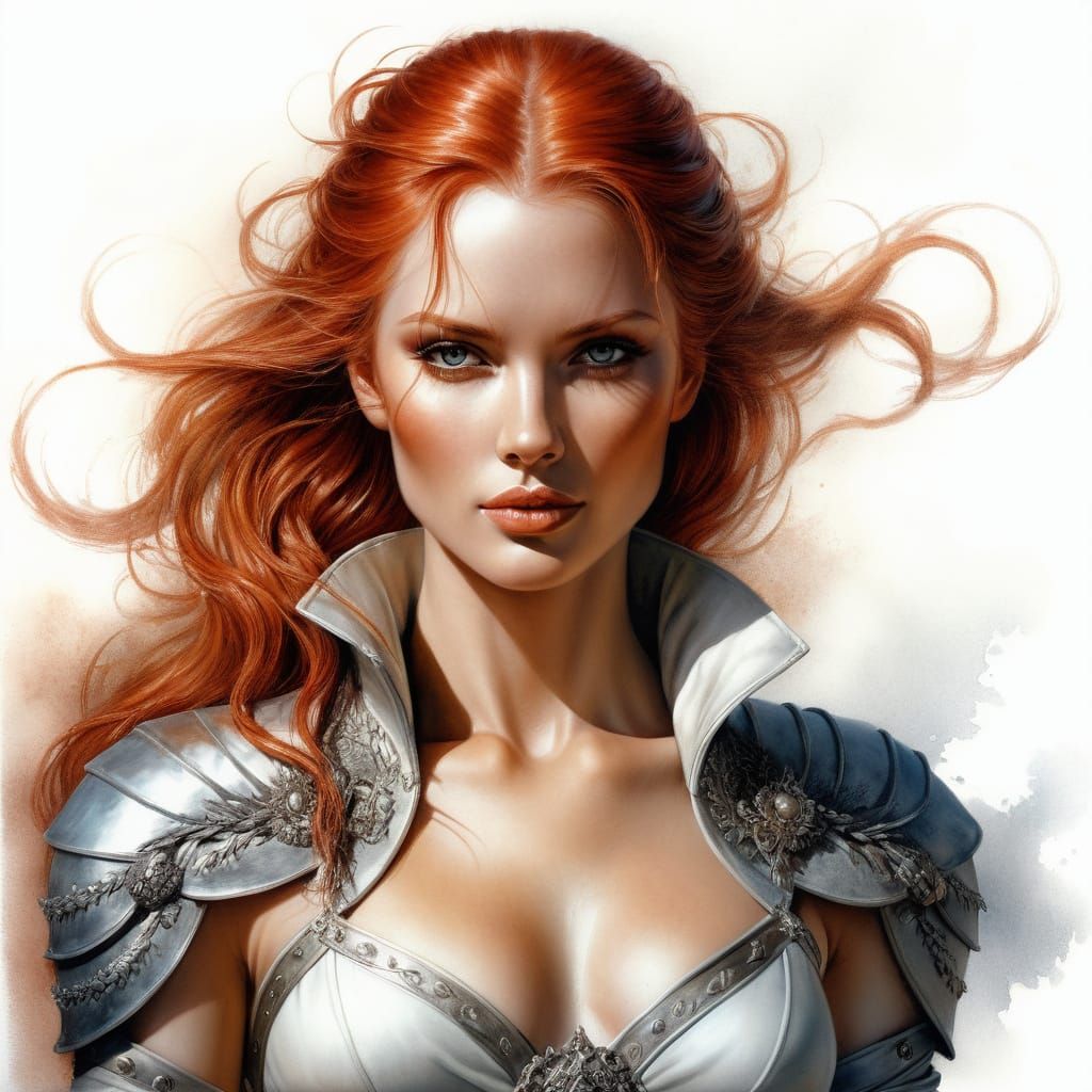 Vibrant Nordic Goddess in Warm Pastel Hues