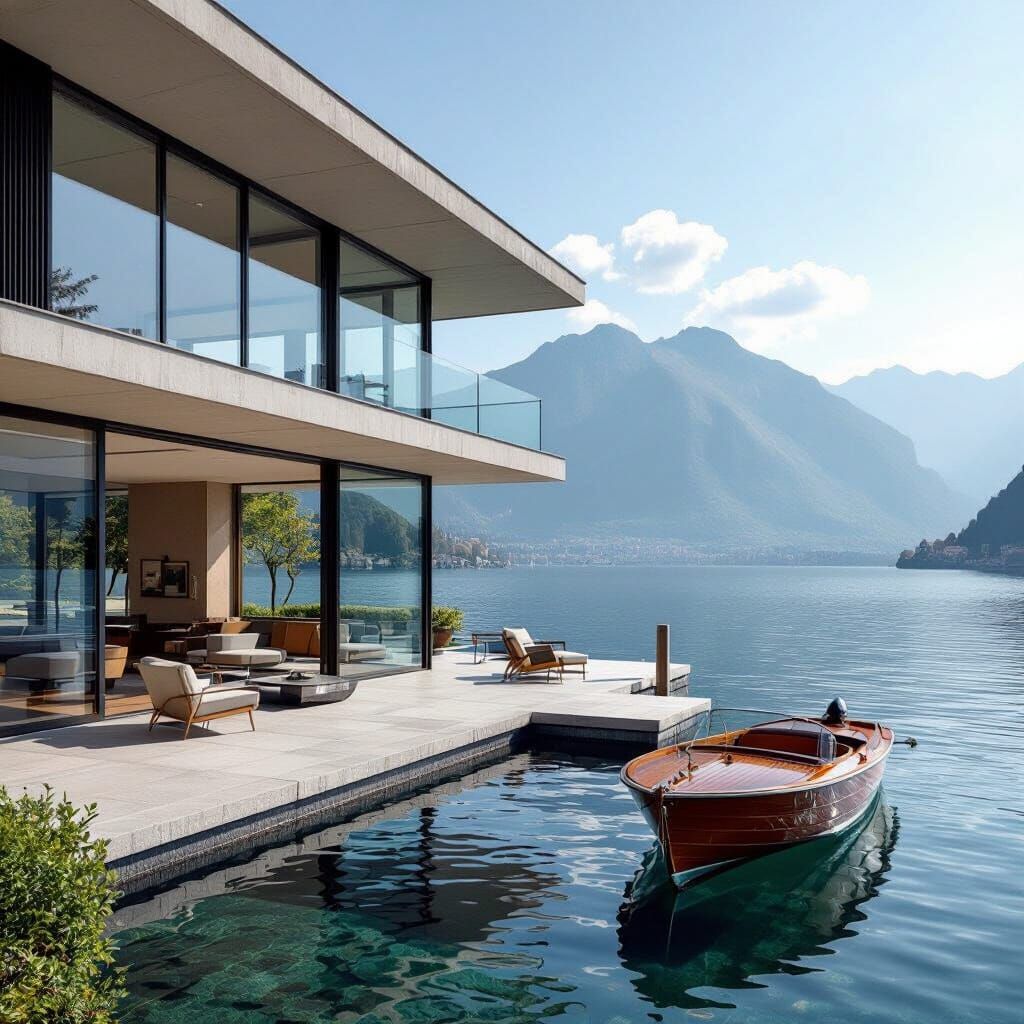 Lake Como Villa in Italian Modernist Style