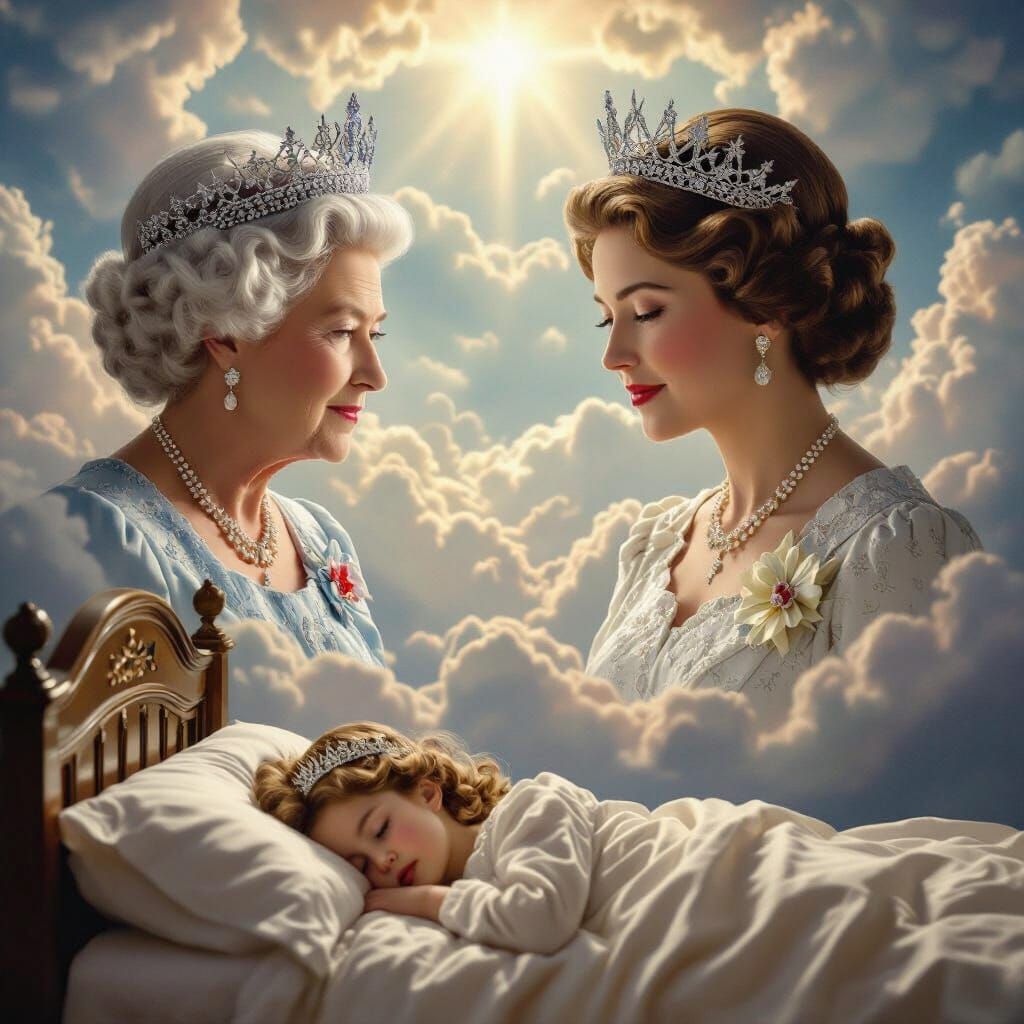 Heavenly Vision: Royal Family in Ethereal English Setting