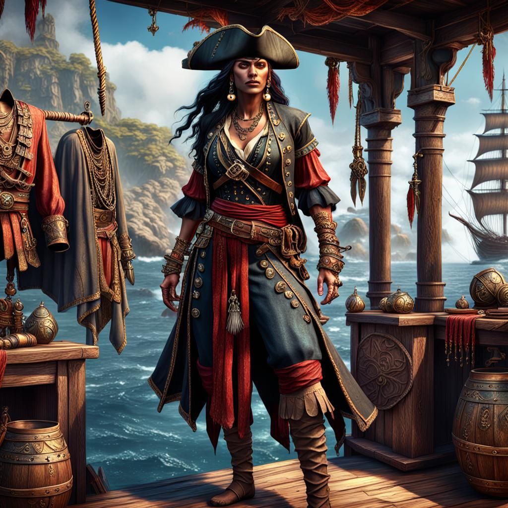 Fantasy Indian Pirate Queen of the Ruby Kingdom