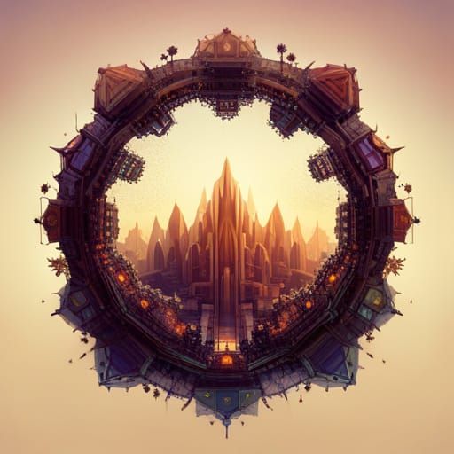 Rainbowcore Geometric Shapes in a Micro Ecosystem