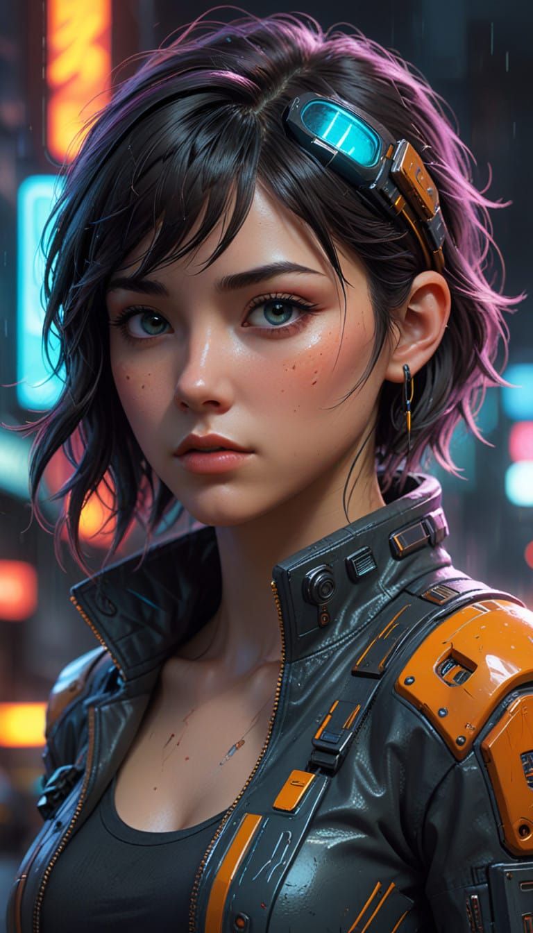 Glowing Cyberpunk Girl Nintendo Switch