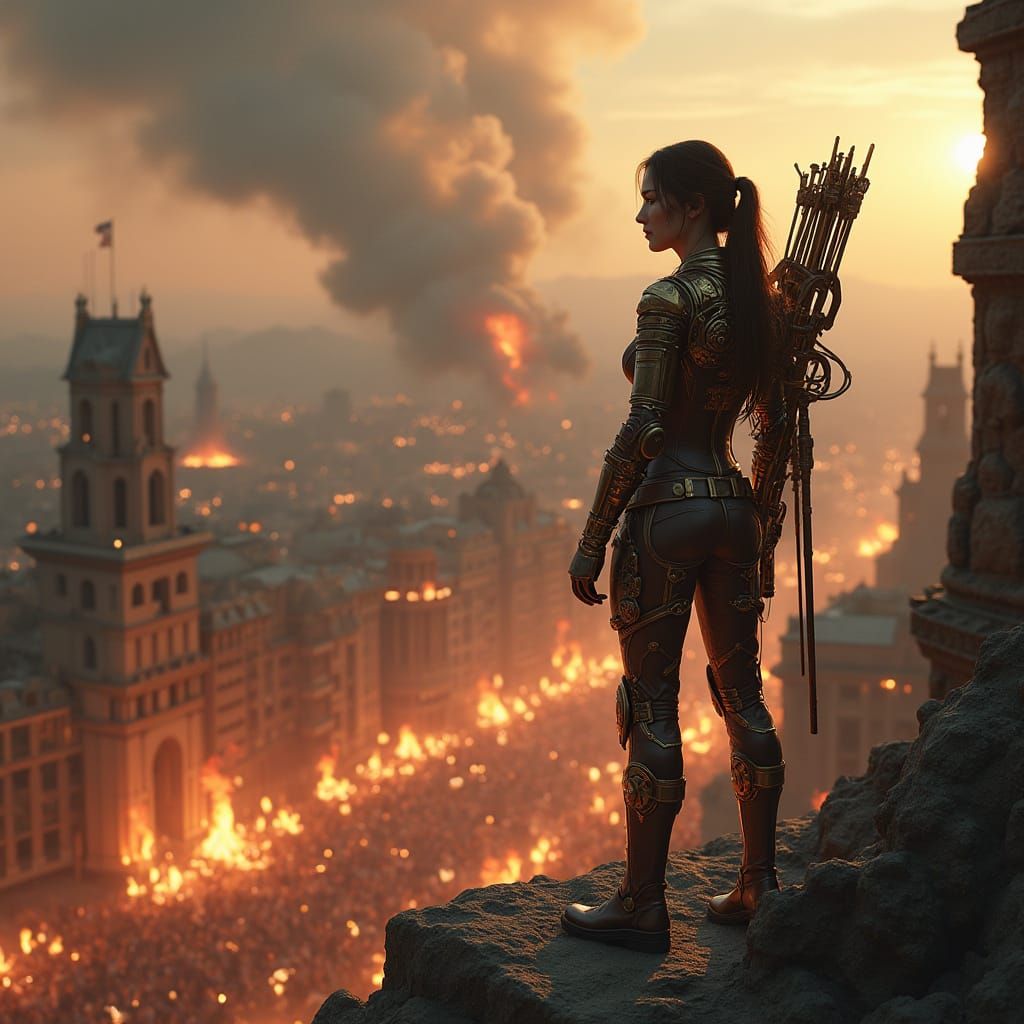 Steampunk Katniss Everdeen Stands Tall Amidst Rebellion