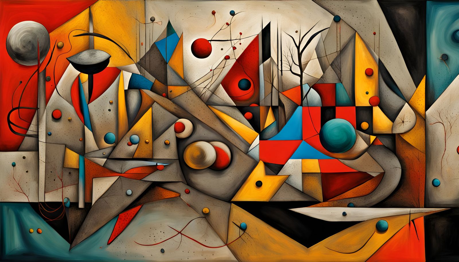 Abstract Surreal Constructivism in Vivid Colors