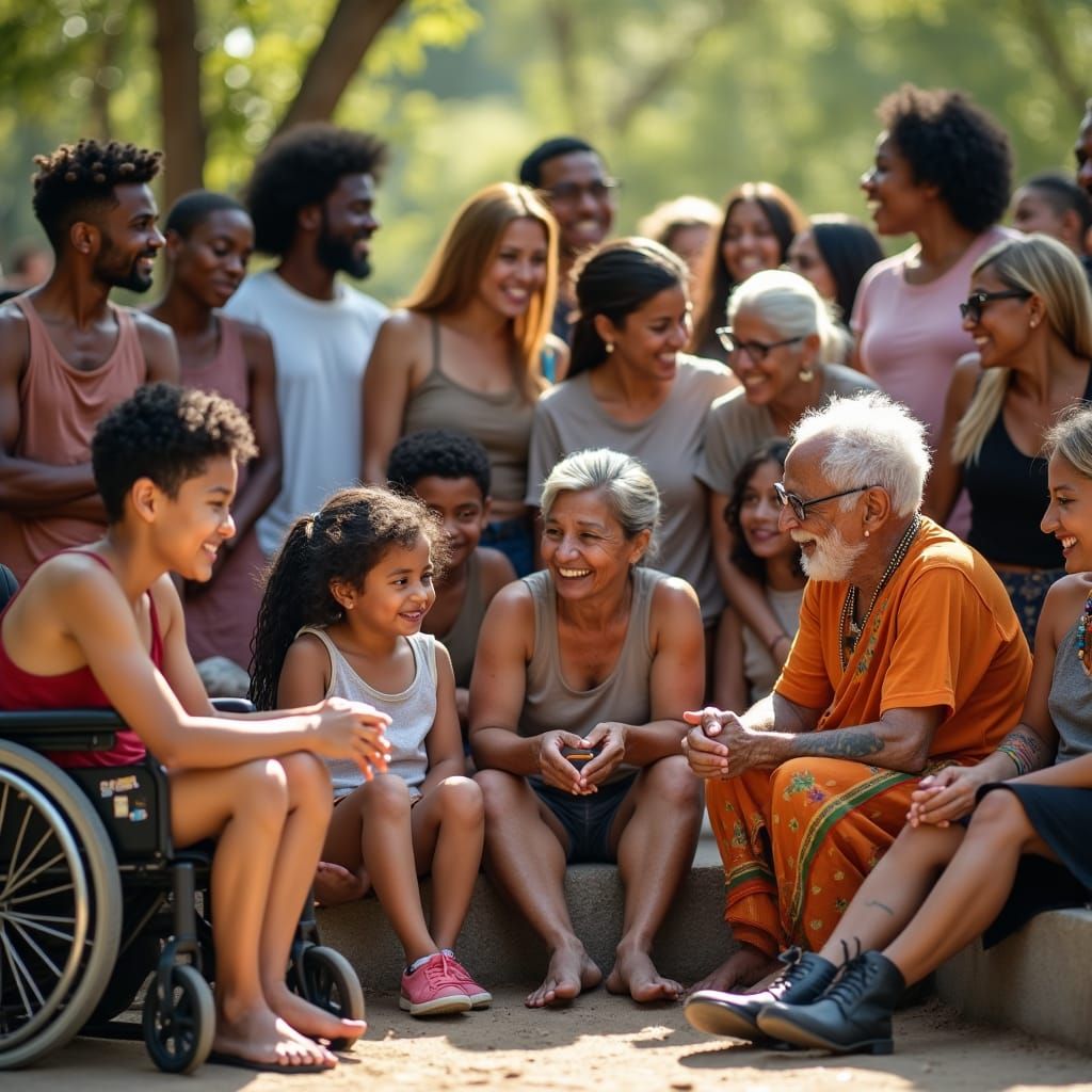 Inclusive Community Gathering in Natural Light