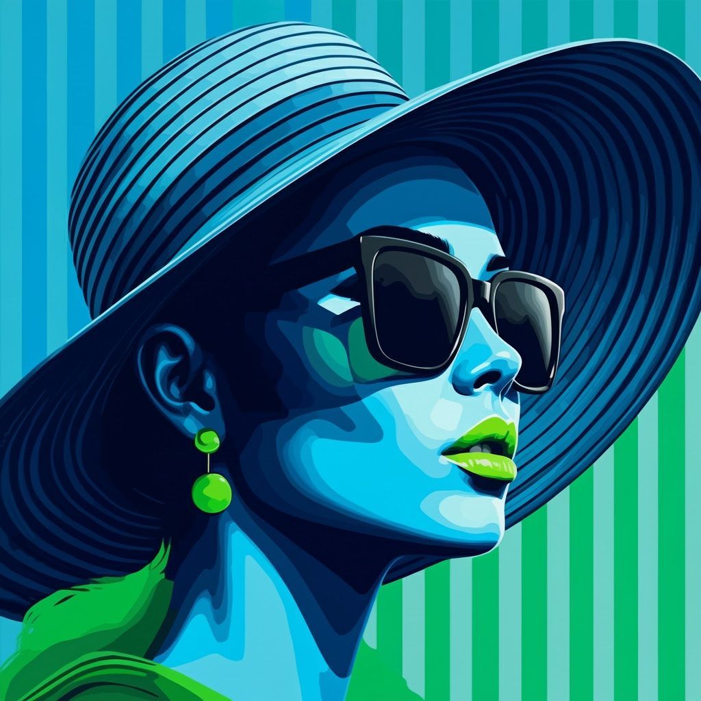 Pop Art Portrait of Woman with Sunglasses