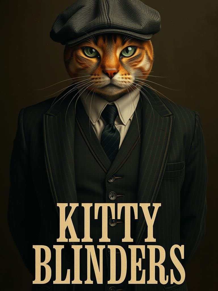 Gritty, Hyper-Realistic Cat Gangster in Period-Era Attire, I...