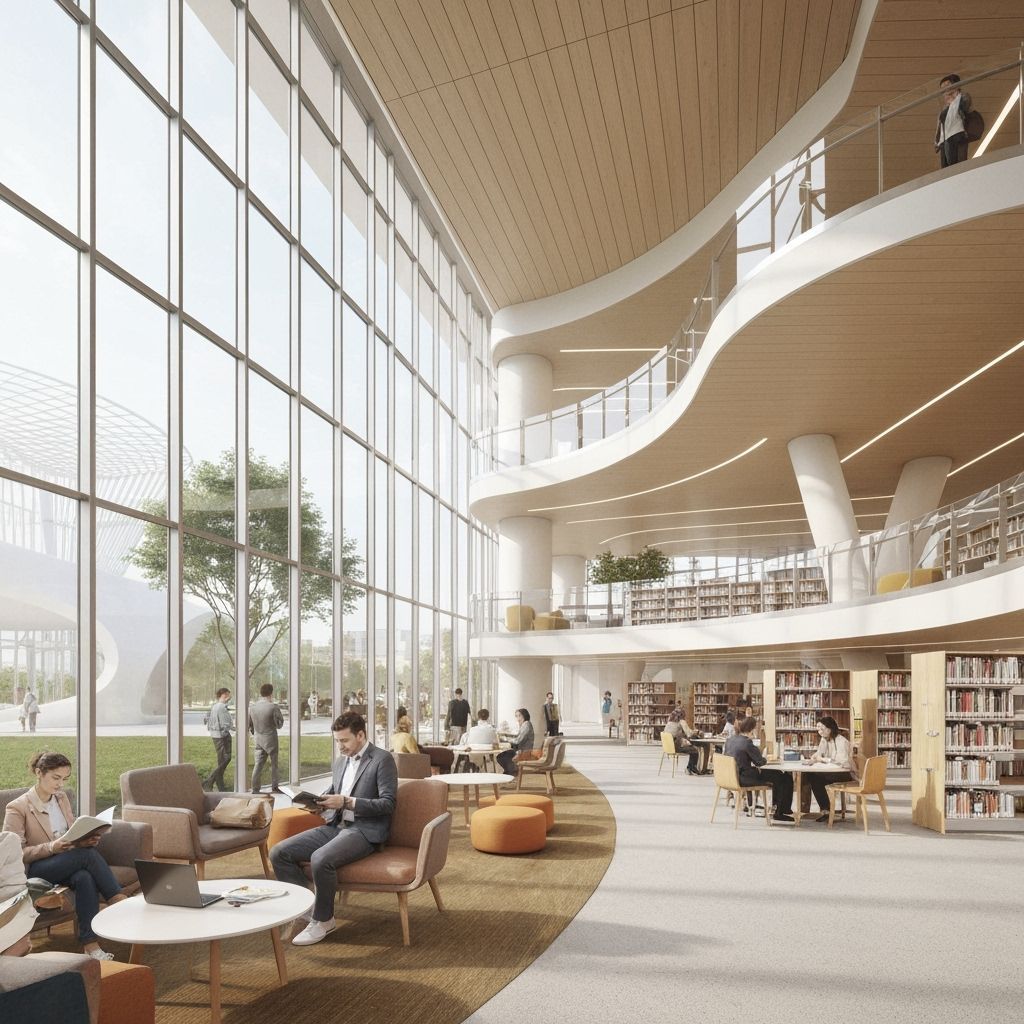 Modern Library Design with Sweeping Curves
