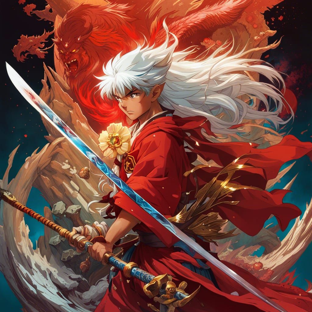 Inuyasha and his blazing sword