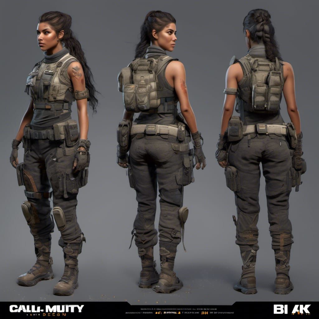 Hispanic Call of Duty Character Sheet: Hyperreal Portrait