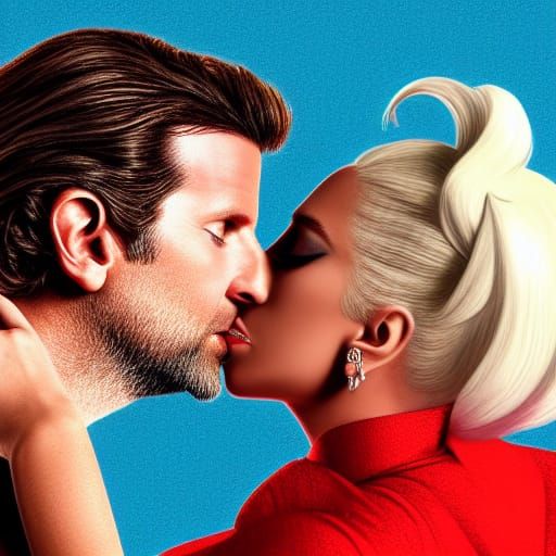 Lady Gaga and Bradley Cooper Kiss: Pixar Style