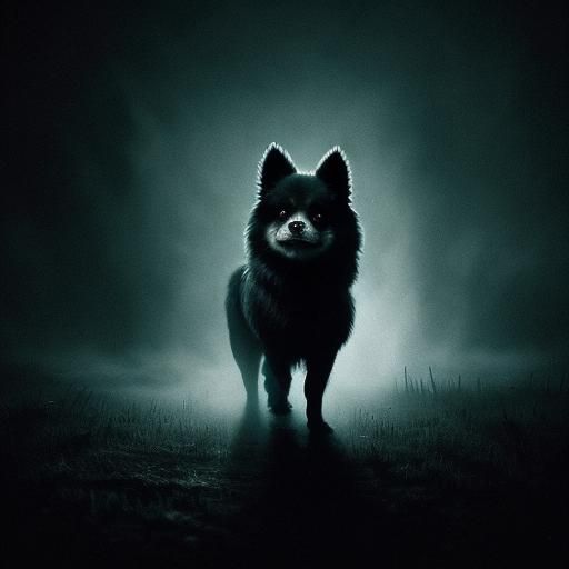 Eerie Dystopian Pomeranian in Surrealist Style