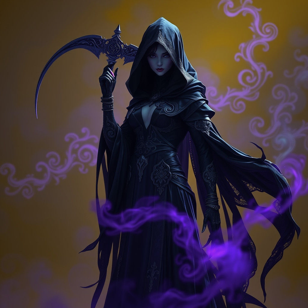 Majestic Female Grim Reaper in Dark Fantasy Art