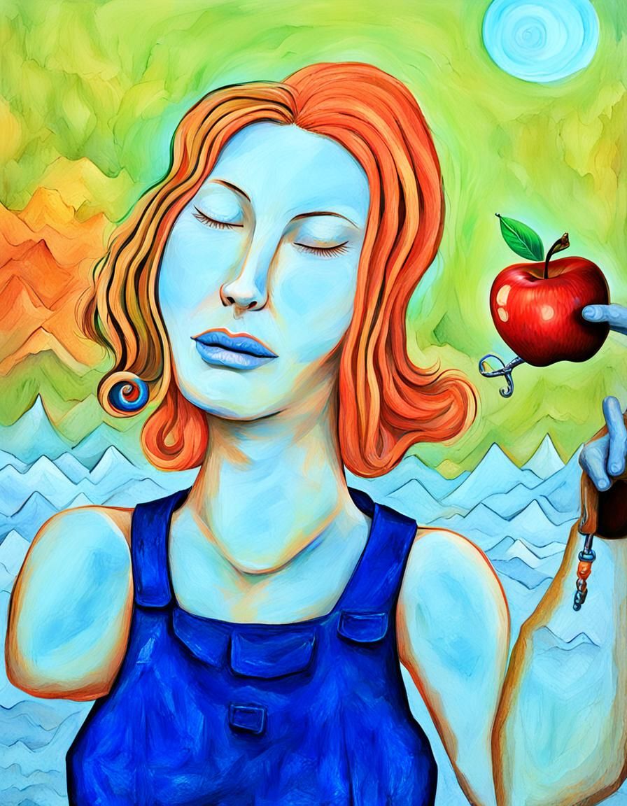 Hook Hand Woman's Orchard Wish: 3D Naive Art