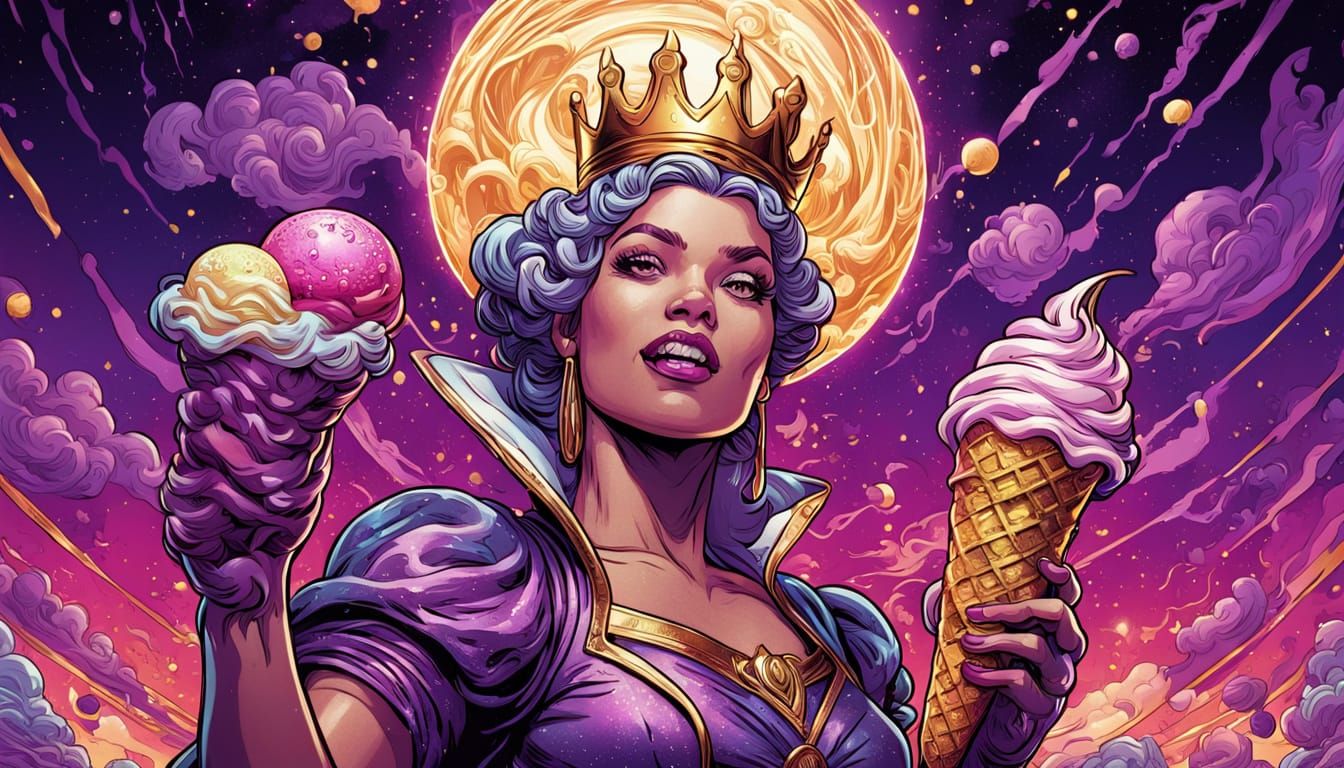 Ice Cream Queen in Comic Book Style
