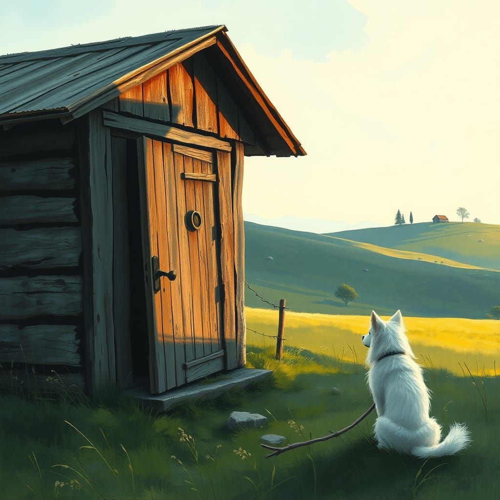 Rustic Countryside House in Fading Light